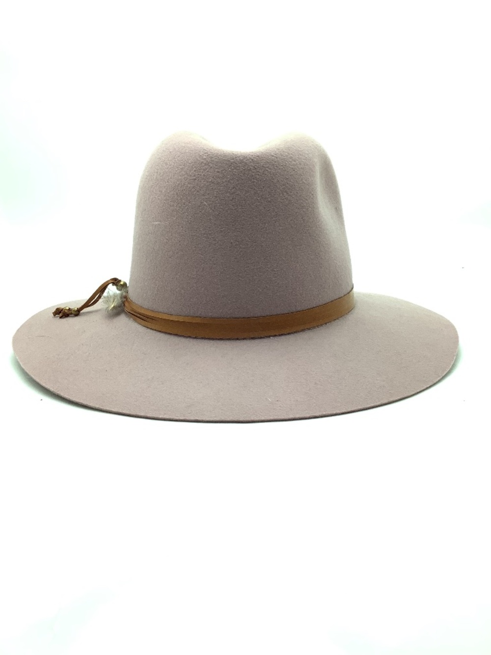 Lovely Bird Felt Brim Hat w/ Feather Accent